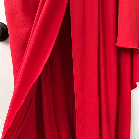 Tadashi Shoji Red One-Shoulder Gown - Picture 15 of 16